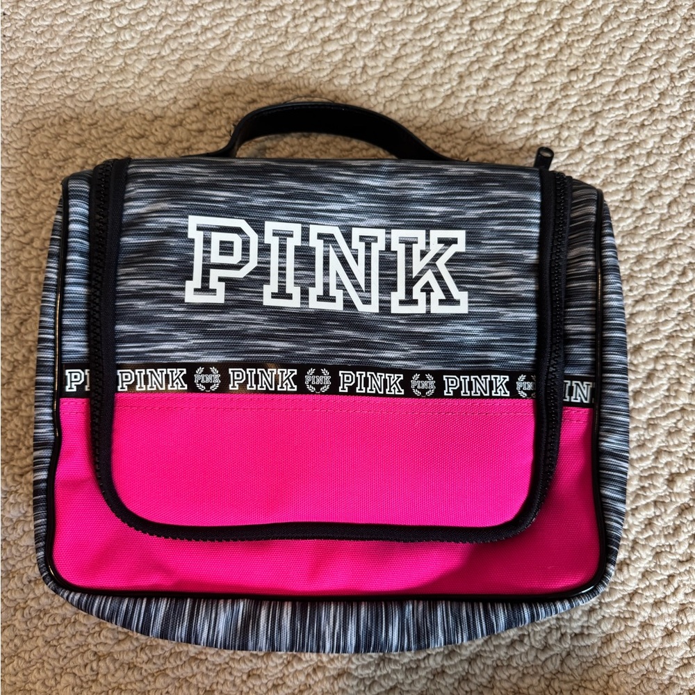 PINK Victoria's Secret Black and Pink Cosmetic Bag